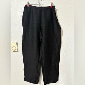 Eileen Fisher Black Cropped Linen Blend Pants Size M